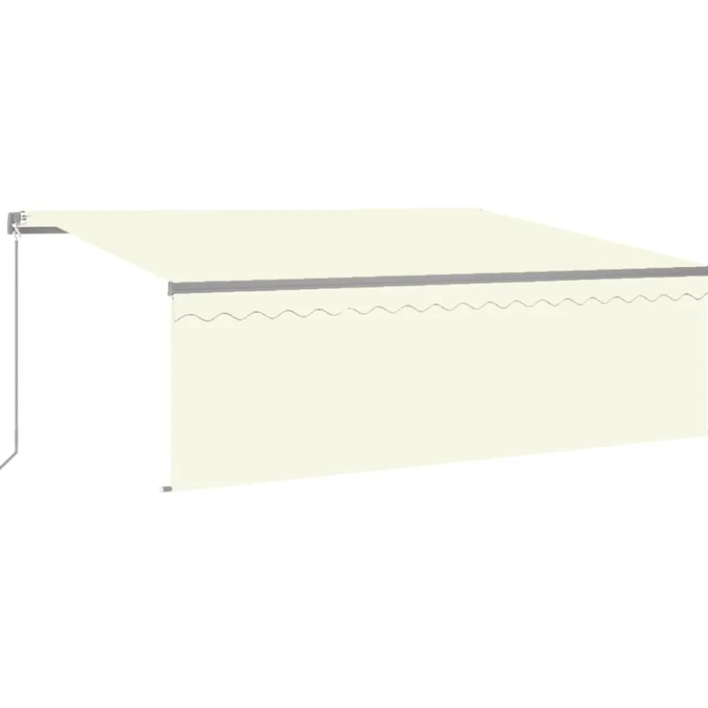 Sale FinePRICE Käsin sisäänkelattava markiisi verhot/LED 3,5x2,5 m kerma