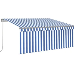 Sale FinePRICE Käsin sisäänkelattava markiisi verhot/LED 3,5x2,5 m kerma