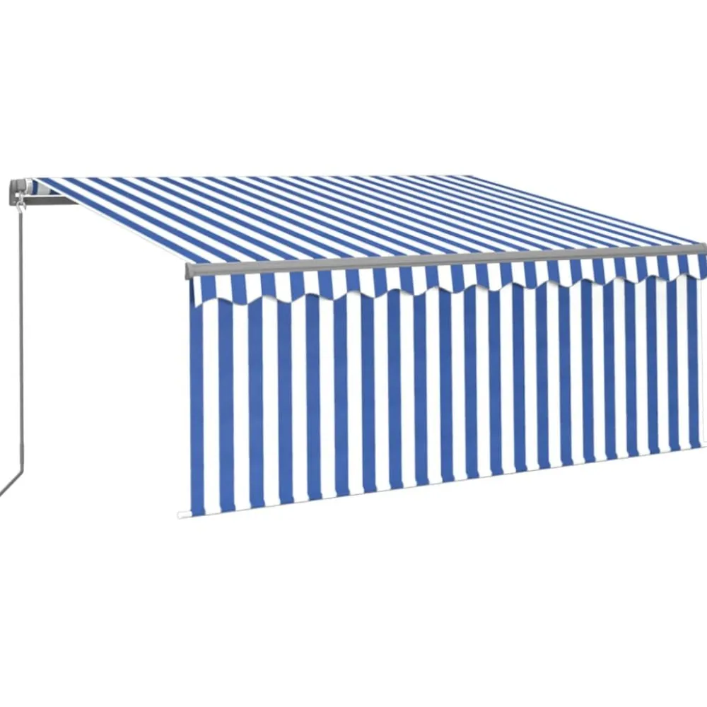 Sale FinePRICE Käsin sisäänkelattava markiisi verhot/LED 3,5x2,5 m kerma