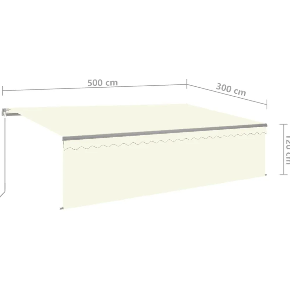 Sale FinePRICE Käsin sisäänkelattava markiisi verhot/LED 3,5x2,5 m kerma