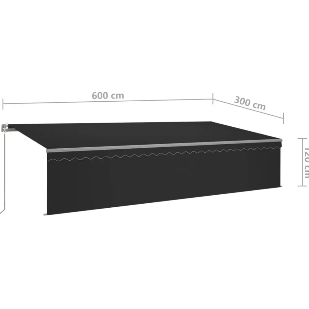 Sale FinePRICE Käsin sisäänkelattava markiisi verhot/LED 3,5x2,5 m kerma