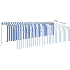 Sale FinePRICE Käsin sisäänkelattava markiisi verhot/LED 3,5x2,5 m kerma