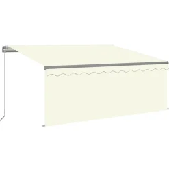 Sale FinePRICE Käsin sisäänkelattava markiisi verhot/LED 3,5x2,5 m kerma