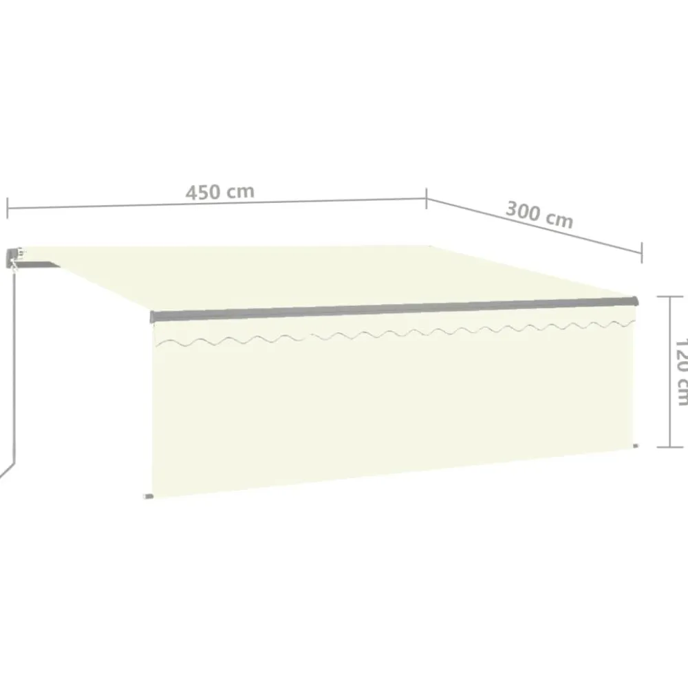 Sale FinePRICE Käsin sisäänkelattava markiisi verhot/LED 3,5x2,5 m kerma