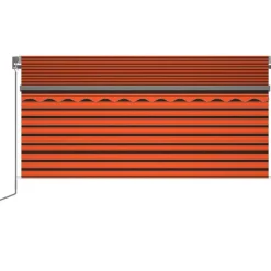 Sale FinePRICE Käsin sisäänkelattava markiisi verhot/LED 3,5x2,5 m kerma