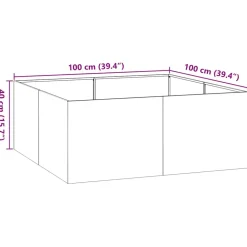 FinePRICE Kukkalaatikko antrasiitti 100x100x40 cm teräs (60817)