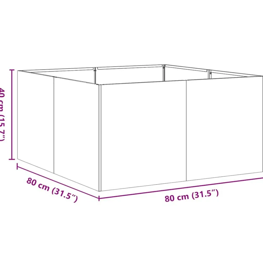 Sale FinePRICE Kukkalaatikko antrasiitti 80x80x40 cm kylmävalssattu teräs (60740)