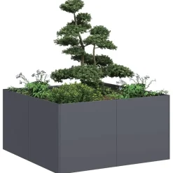 Sale FinePRICE Kukkalaatikko antrasiitti 80x80x40 cm kylmävalssattu teräs (60740)