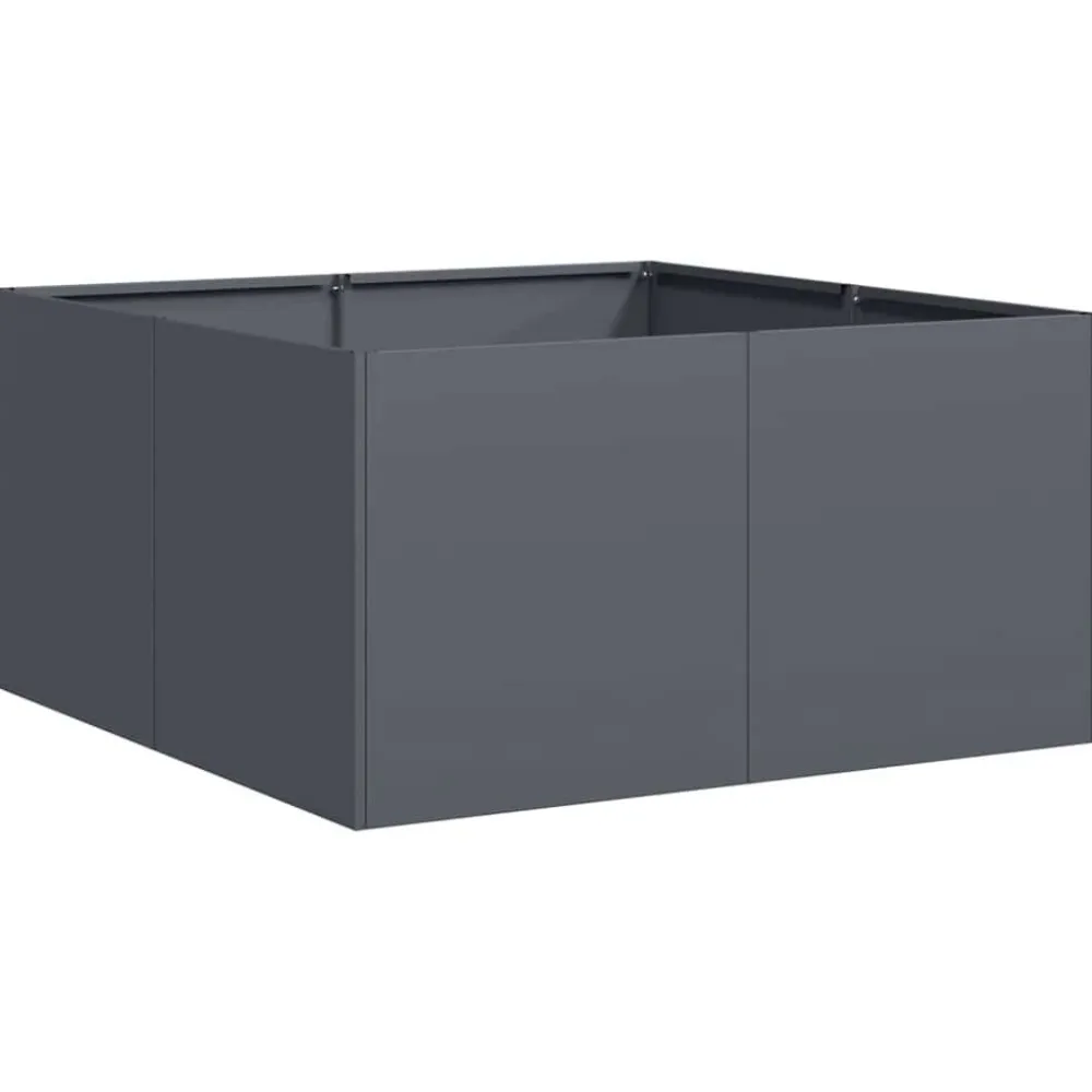 Sale FinePRICE Kukkalaatikko antrasiitti 80x80x40 cm kylmävalssattu teräs (60740)