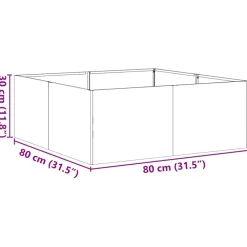 Best FinePRICE Kukkalaatikko antrasiitti 80x80x30 cm teräs (60803)