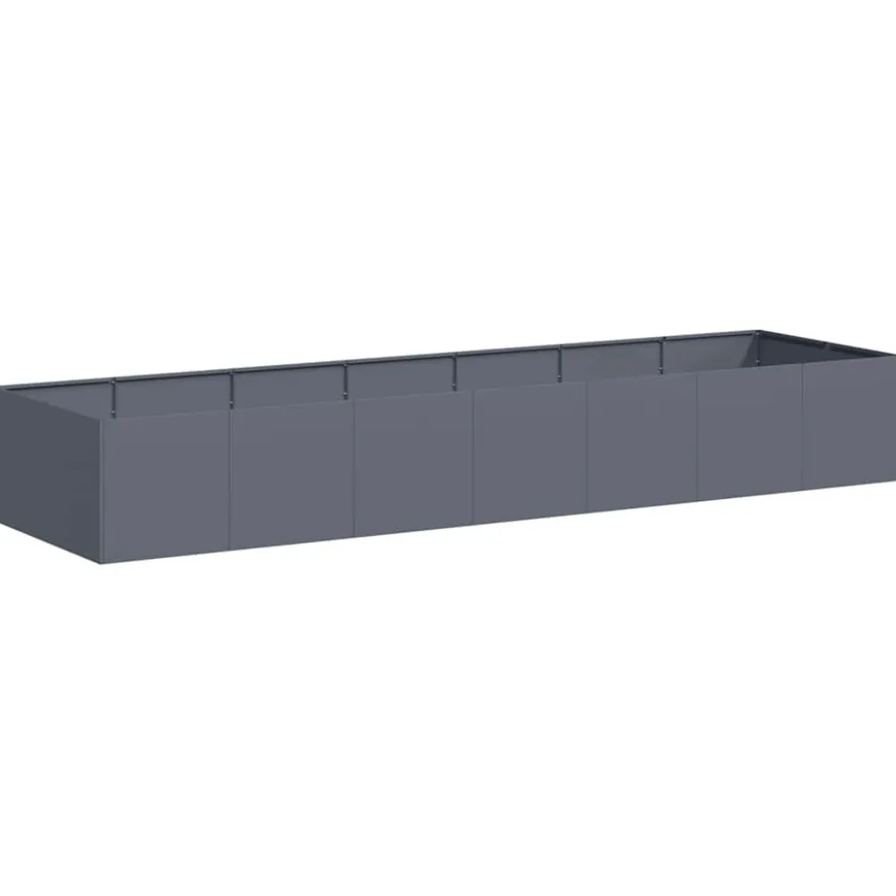 Hot FinePRICE Kukkalaatikko antrasiitti 280x80x40 cm teräs (60761)