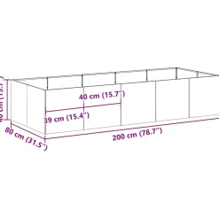 New FinePRICE Kukkalaatikko antrasiitti 200x80x40 cm teräs (60754)