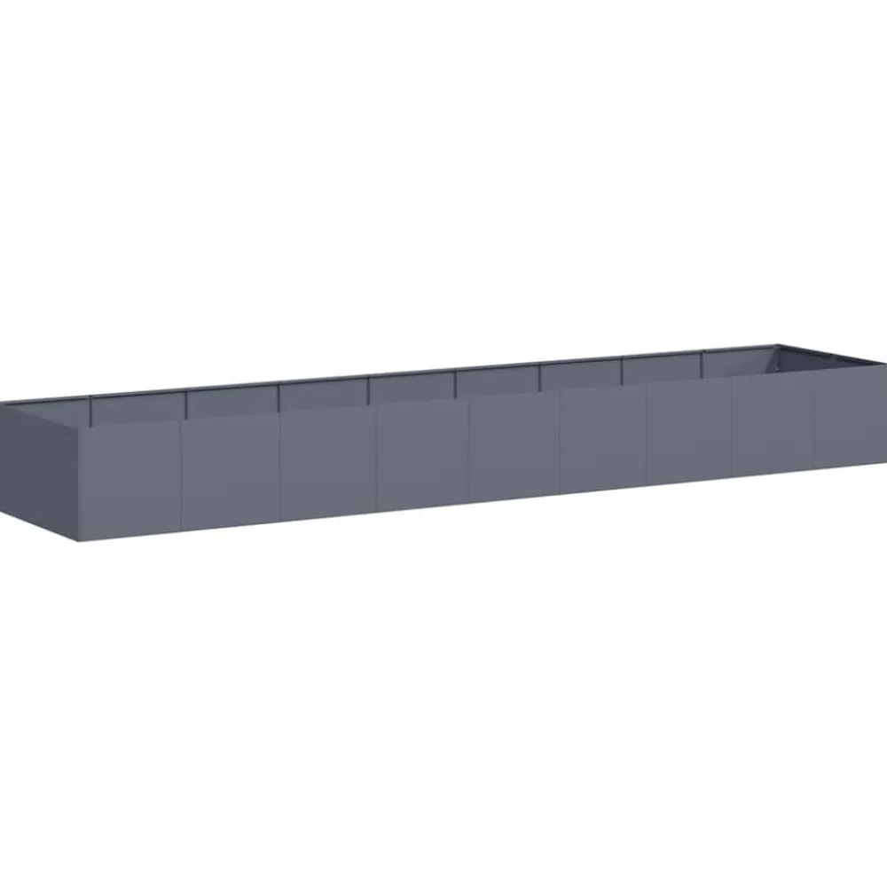 Outlet FinePRICE Kukkalaatikko antrasiitti 360x80x40 cm teräs (60768)