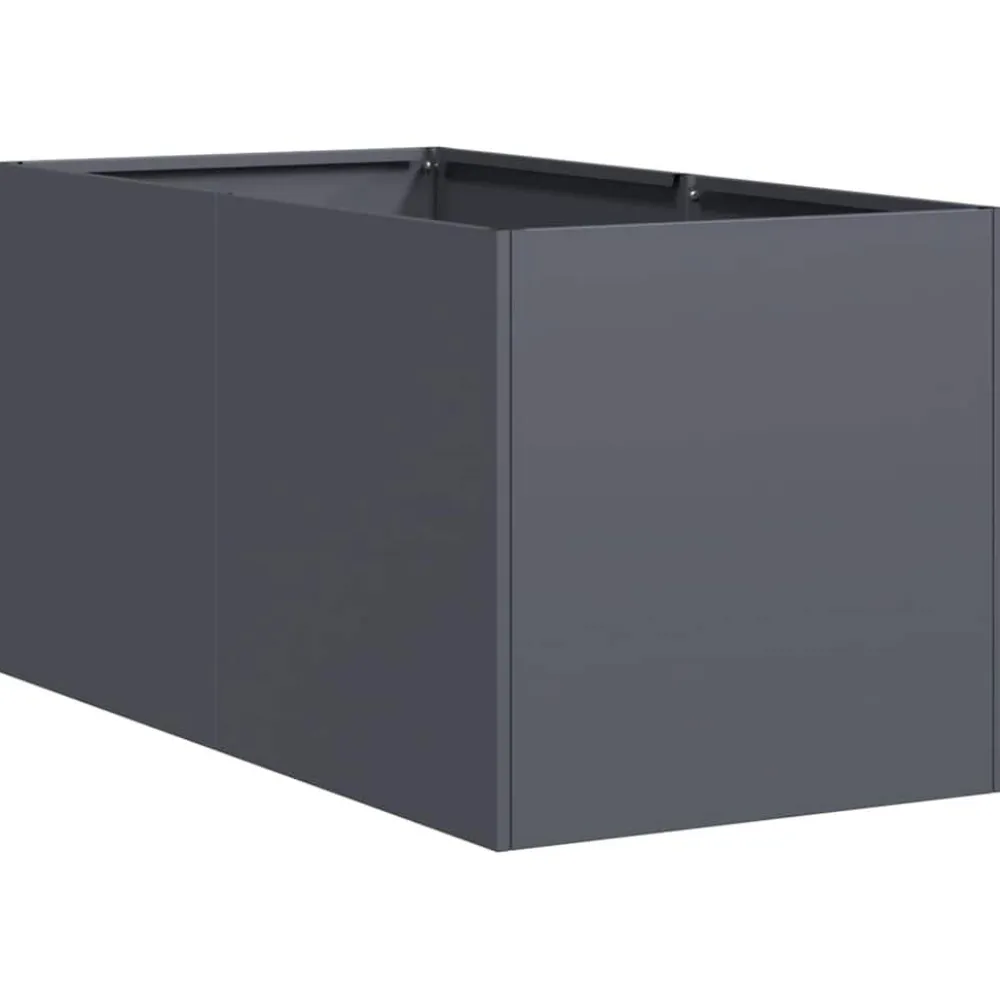 Outlet FinePRICE Kukkalaatikko antrasiitti 40x80x40 cm kylmävalssattu teräs (60733)