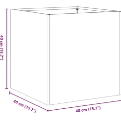 New FinePRICE Kukkalaatikko antrasiitti 40x40x40 cm kylmävalssattu teräs (60663)