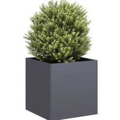 New FinePRICE Kukkalaatikko antrasiitti 40x40x40 cm kylmävalssattu teräs (60663)