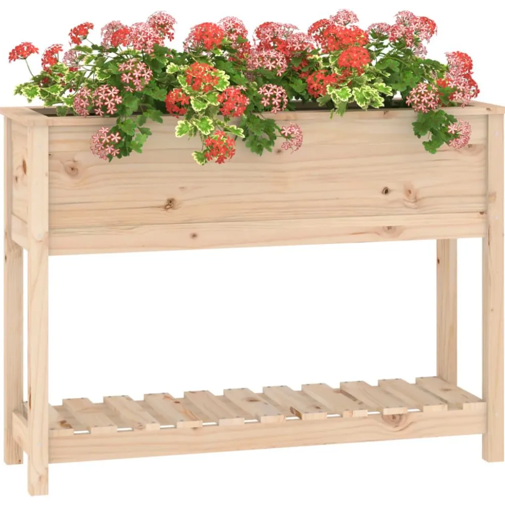 New FinePRICE Kukkalaatikko hyllyllä, mänty, eri kokoja ja värejä