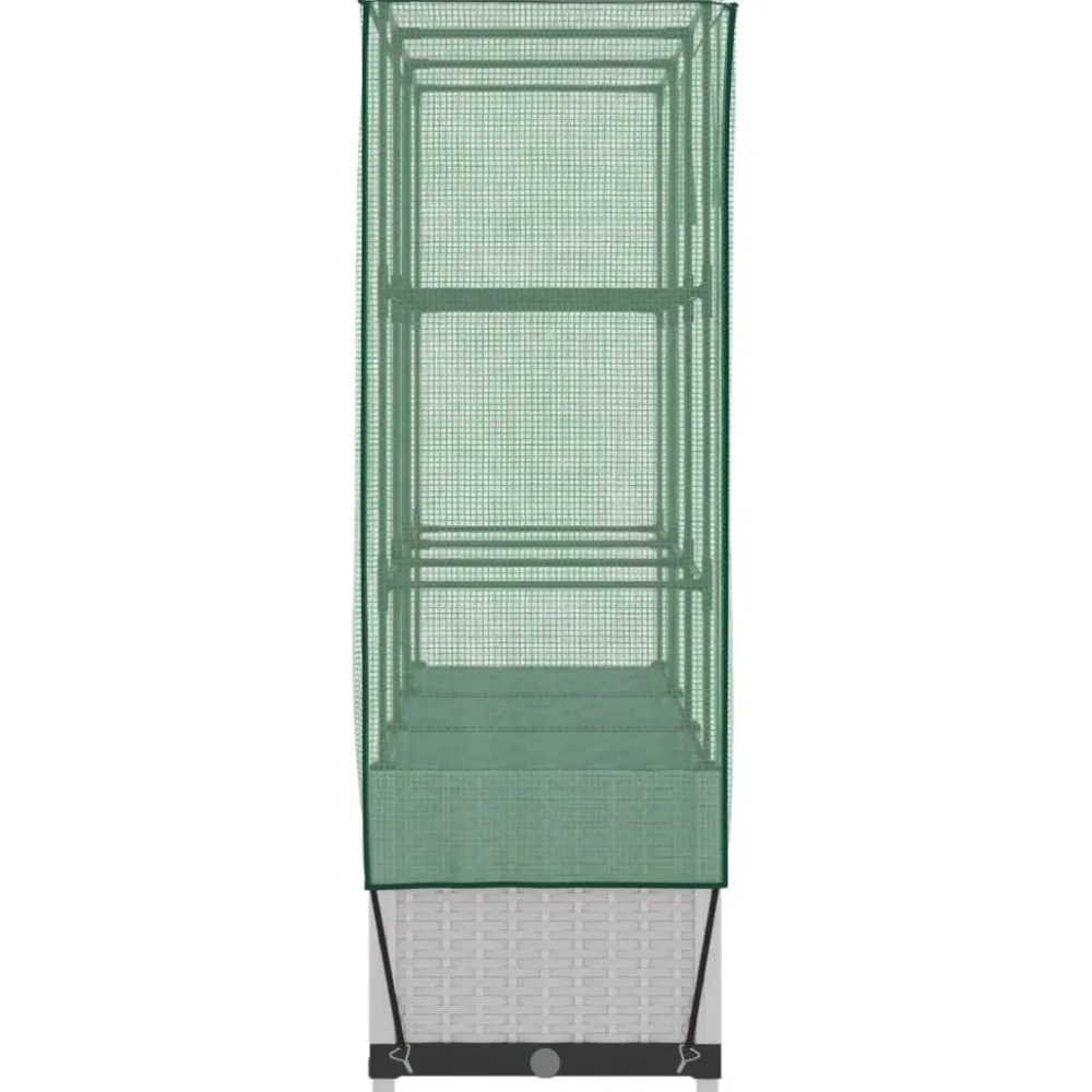 Clearance FinePRICE Kukkalaatikko kasvihuonepeitteellä rottinkityyli 120x40x138 cm (15843)
