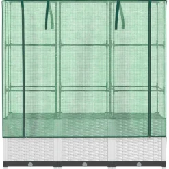 Clearance FinePRICE Kukkalaatikko kasvihuonepeitteellä rottinkityyli 120x40x138 cm (15843)