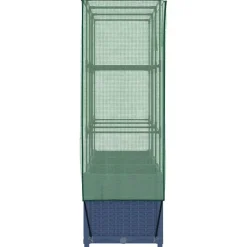 Best FinePRICE Kukkalaatikko kasvihuonepeitteellä rottinkityyli 120x40x138 cm (15829)