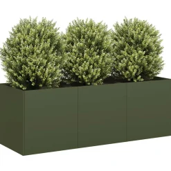 Clearance FinePRICE Kukkalaatikko oliivinvihreä 120x40x40 cm kylmävalssattu teräs (60678)