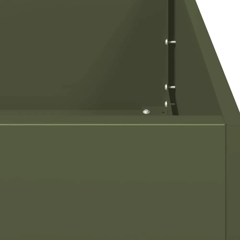 Clearance FinePRICE Kukkalaatikko oliivinvihreä 120x40x40 cm kylmävalssattu teräs (60678)