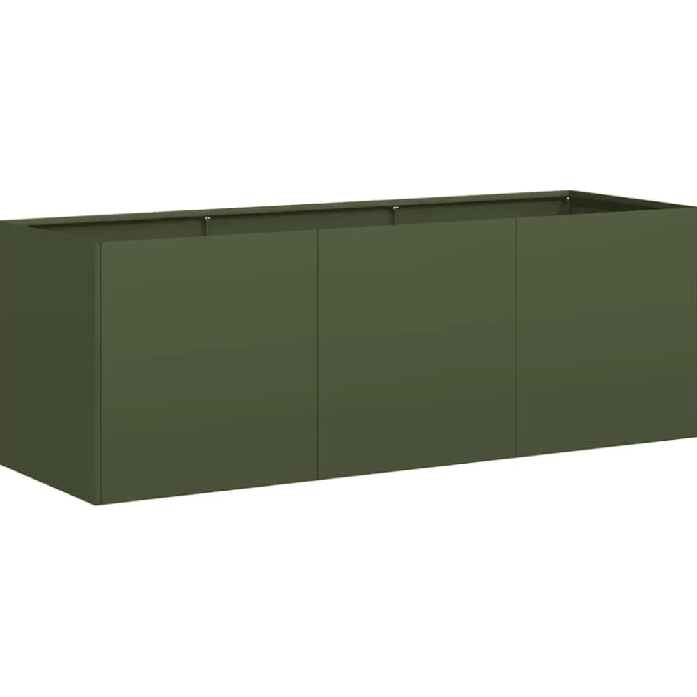 Clearance FinePRICE Kukkalaatikko oliivinvihreä 120x40x40 cm kylmävalssattu teräs (60678)