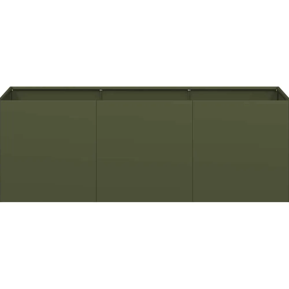 Clearance FinePRICE Kukkalaatikko oliivinvihreä 120x40x40 cm kylmävalssattu teräs (60678)