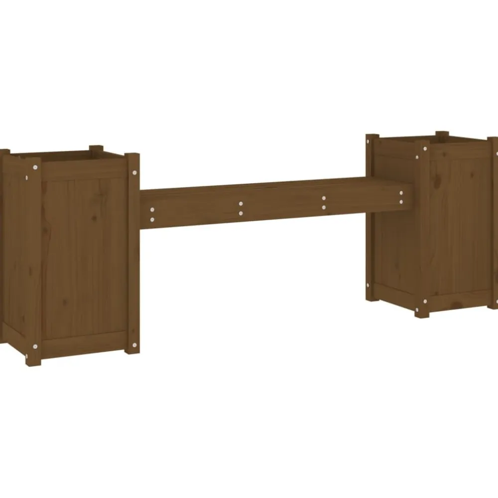 Outlet FinePRICE Kukkalaatikkopenkki hunajanruskea 180x36x63 cm, mänty