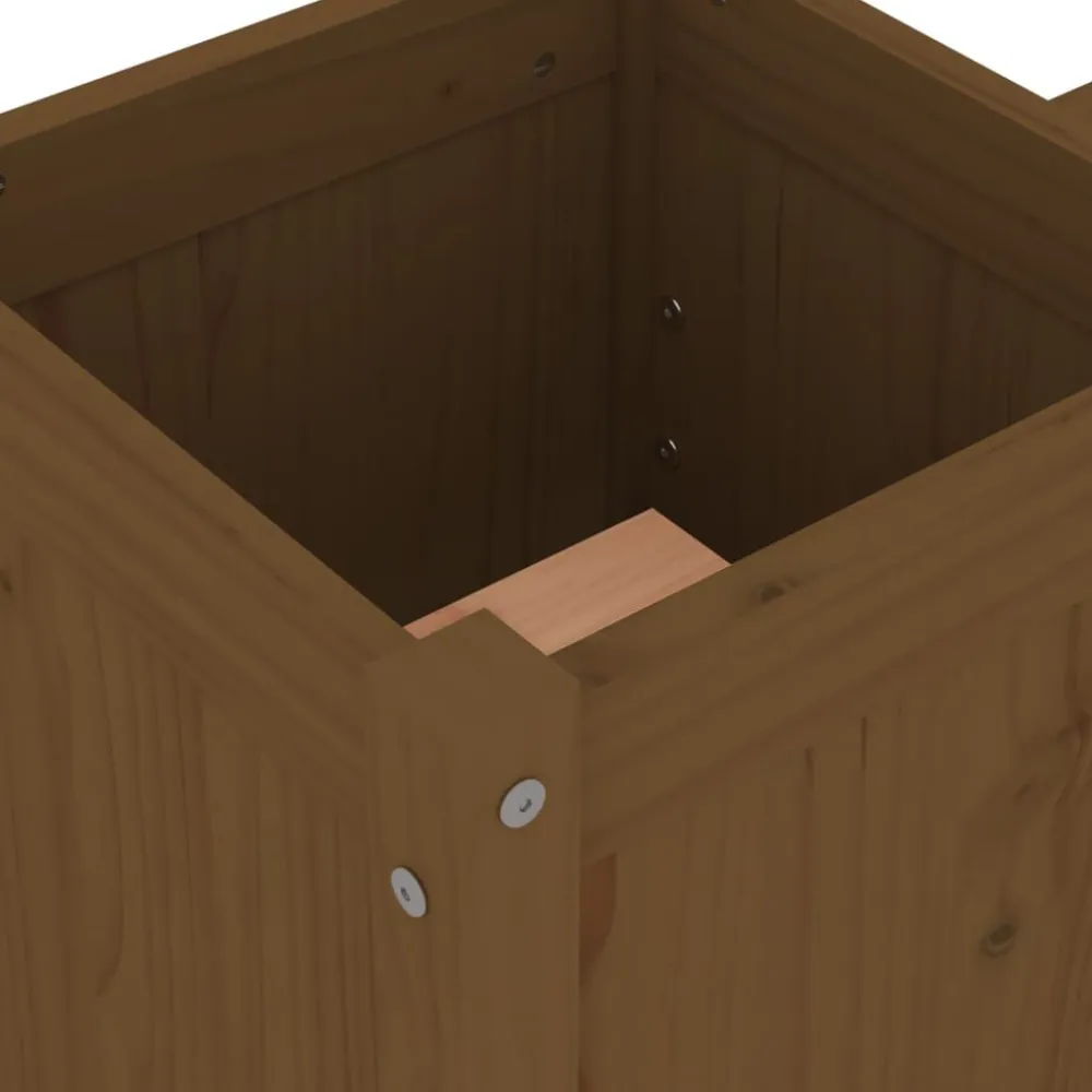 Outlet FinePRICE Kukkalaatikkopenkki hunajanruskea 180x36x63 cm, mänty
