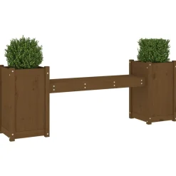 Outlet FinePRICE Kukkalaatikkopenkki hunajanruskea 180x36x63 cm, mänty