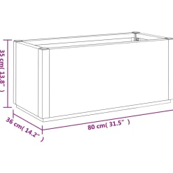 New FinePRICE Kukkalaatikko puutarhaan vaaleanruskea 80x36x35 cm PP (68778)