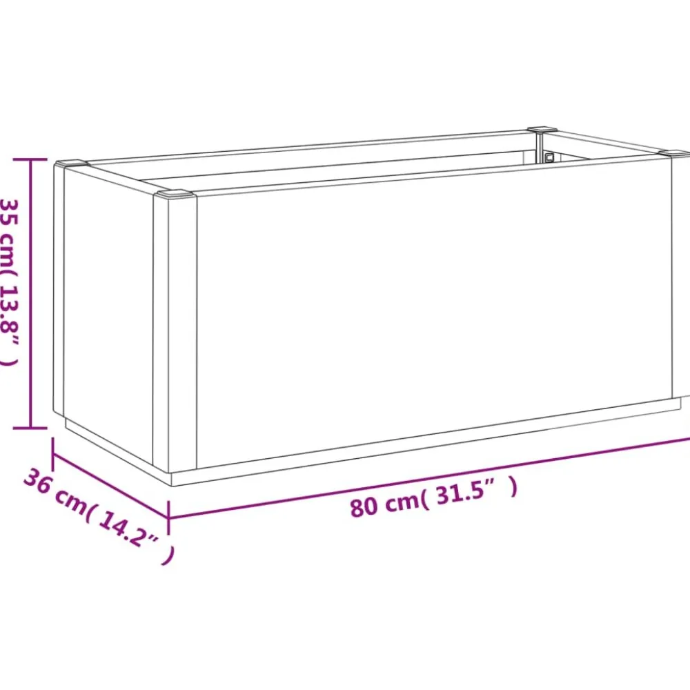 New FinePRICE Kukkalaatikko puutarhaan vaaleanruskea 80x36x35 cm PP (68778)