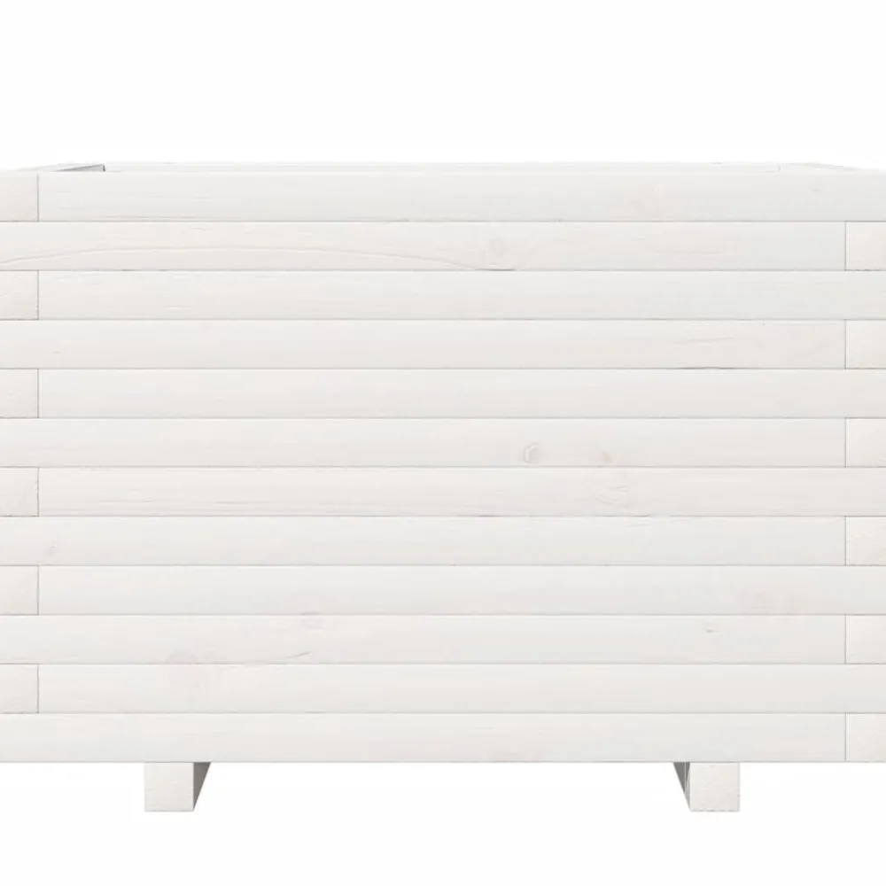 Discount FinePRICE Kukkalaatikko puutarhaan valkoinen 70x40x49,5 cm täysi mänty (47369)