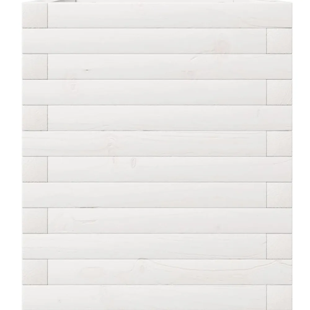 Discount FinePRICE Kukkalaatikko puutarhaan valkoinen 70x40x49,5 cm täysi mänty (47369)