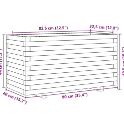 Hot FinePRICE Kukkalaatikko puutarhaan vahanruskea 90x40x49,5 cm täysi mänty (47375)