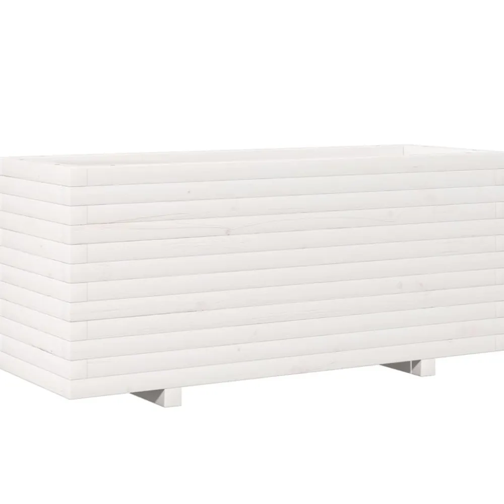 Online FinePRICE Kukkalaatikko puutarhaan valkoinen 110x40x49,5 cm täysi mänty (47379)