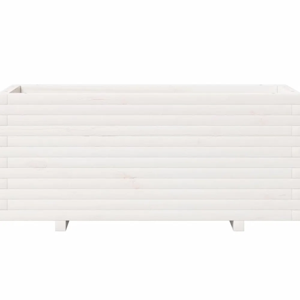 Online FinePRICE Kukkalaatikko puutarhaan valkoinen 110x40x49,5 cm täysi mänty (47379)