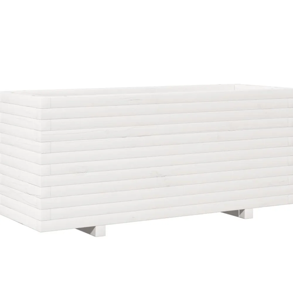 Online FinePRICE Kukkalaatikko puutarhaan valkoinen 110x40x49,5 cm täysi mänty (47379)