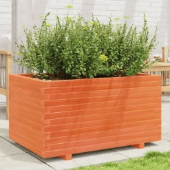 Hot FinePRICE Kukkalaatikko puutarhaan vahanruskea 90x60x49,5 cm täysi mänty (47385)