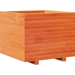 Hot FinePRICE Kukkalaatikko puutarhaan vahanruskea 60x60x49,5 cm täysi mänty (47360)