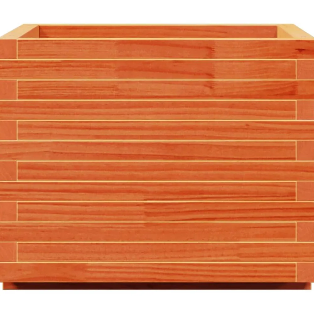 Hot FinePRICE Kukkalaatikko puutarhaan vahanruskea 60x60x49,5 cm täysi mänty (47360)