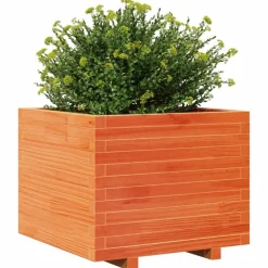 Hot FinePRICE Kukkalaatikko puutarhaan vahanruskea 60x60x49,5 cm täysi mänty (47360)