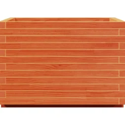 Clearance FinePRICE Kukkalaatikko puutarhaan vahanruskea 70x70x49,5 cm täysi mänty (47365)