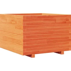 Clearance FinePRICE Kukkalaatikko puutarhaan vahanruskea 70x70x49,5 cm täysi mänty (47365)