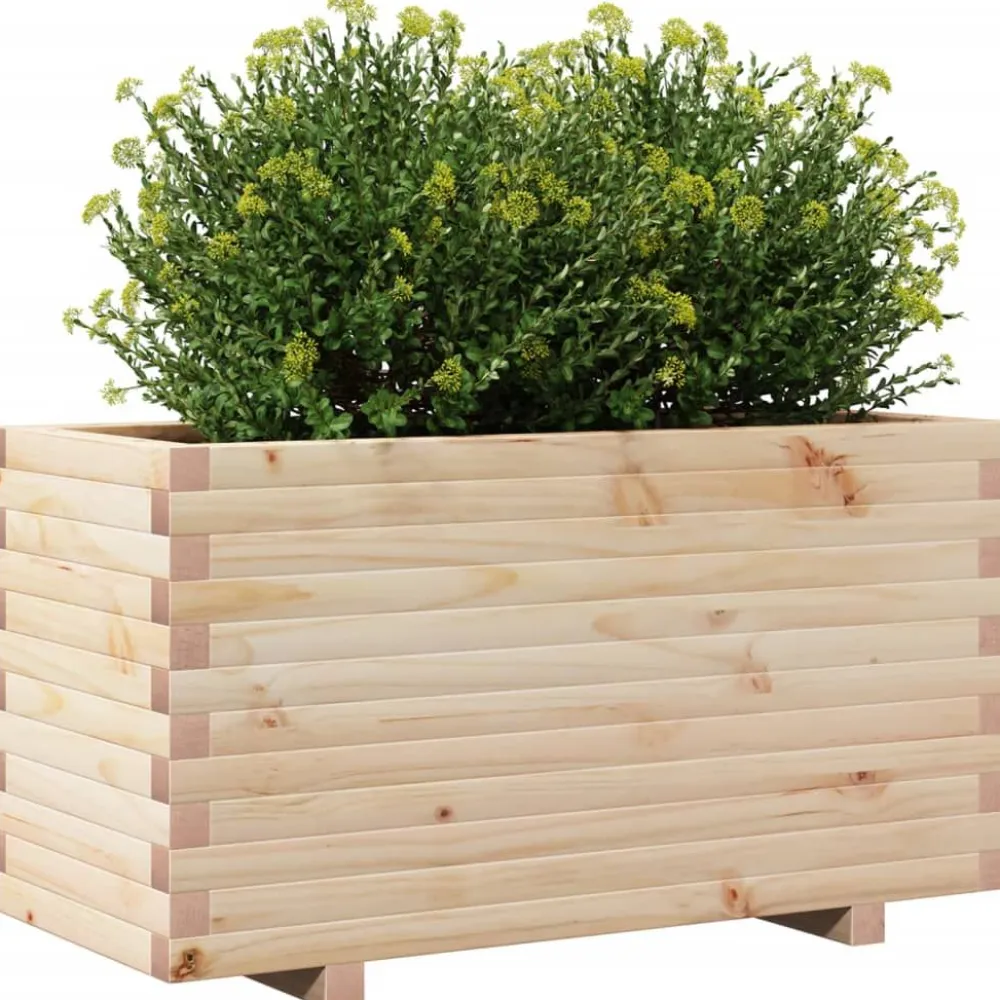 Outlet FinePRICE Kukkalaatikko puutarhaan 90x40x49,5 cm täysi mänty (47373)