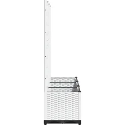 New FinePRICE Kukkalaatikko säleiköllä valkoinen 120x40x136 cm PP