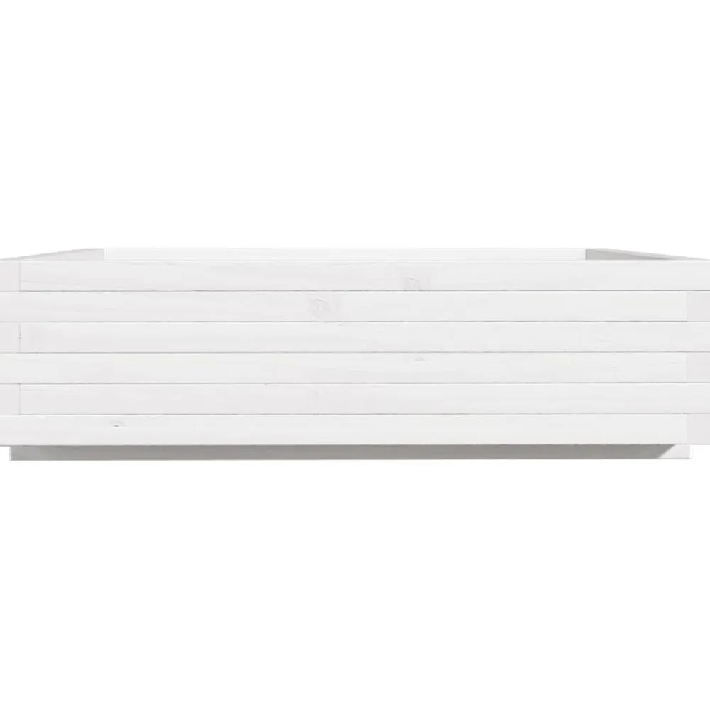 New FinePRICE Kukkalaatikko valkoinen 90x90x26,5 cm täysi mänty (47314)