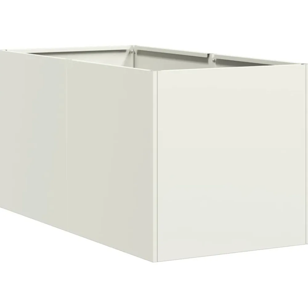 Online FinePRICE Kukkalaatikko valkoinen 40x80x40 cm kylmävalssattu teräs (60732)