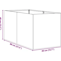 Online FinePRICE Kukkalaatikko valkoinen 40x80x40 cm kylmävalssattu teräs (60732)